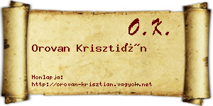 Orovan Krisztián névjegykártya